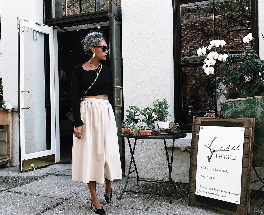 Vintage Khaki Skirt for $25 from Hot Cocoa Vintage via Rose Bowl Flea Market